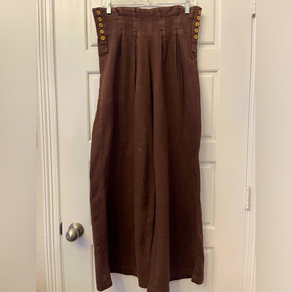 Free People Brown Wide Leg Woman’s Pants Size: Medium Preloved